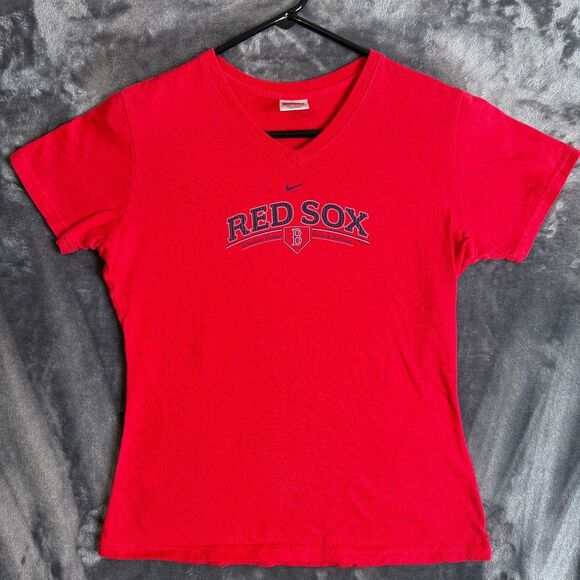 Vintage Y2K Women's Red V-Neck Medium Red Socks Center Check Top Size 8-10 Top - Picture 1 of 7
